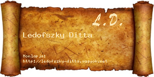 Ledofszky Ditta névjegykártya